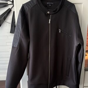 INC International Concepts Black Zip-Up Jacket